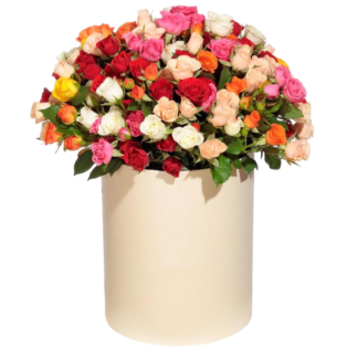 Mixed roses in a hatbox | Flower Delivery Ulan-Ude